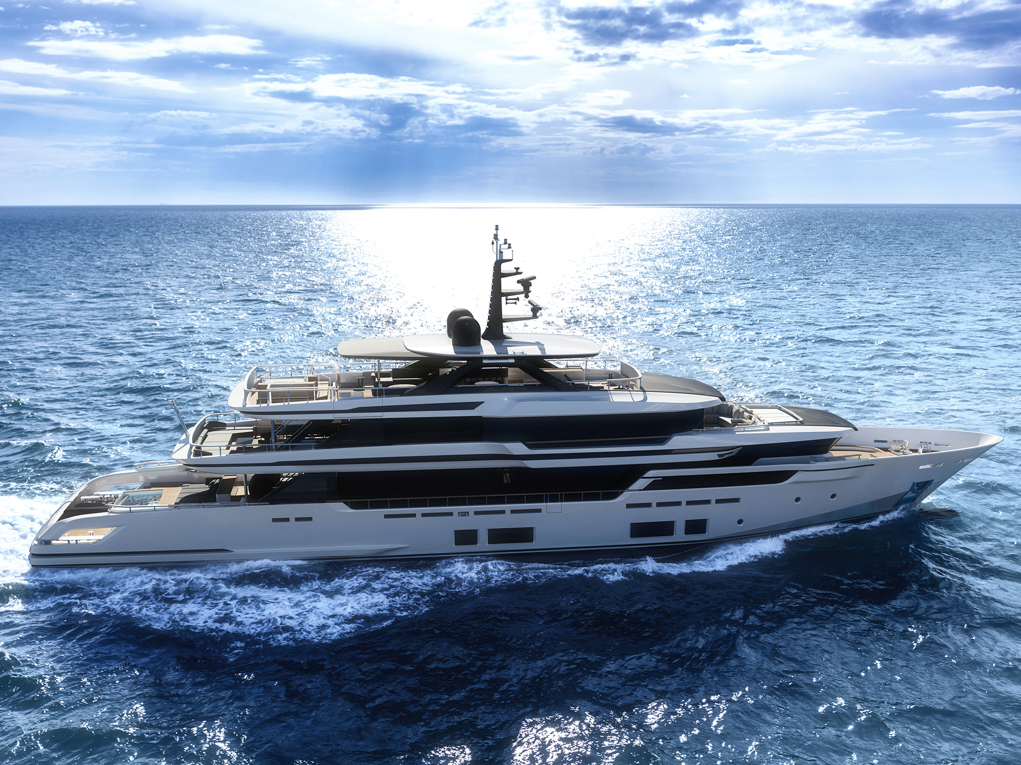 New Custom Line Navetta 50: a 50-metre-long aluminium dream. <br />
 