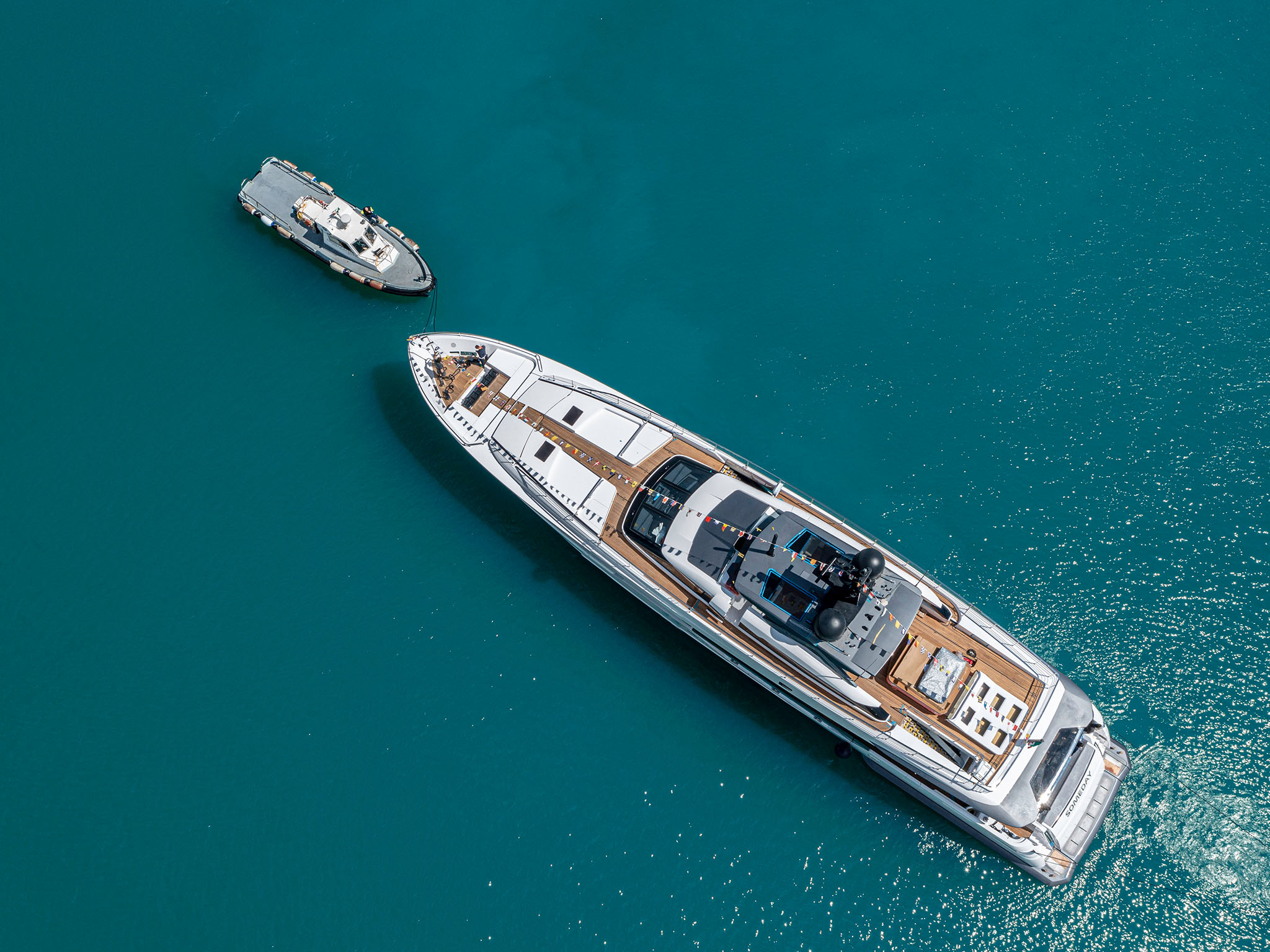 Custom Line 120’ M/Y SOMEDAY launched.<br />
 